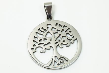 COLGANTE ACERO ARBOL DE LA VIDA EN CIRCULO