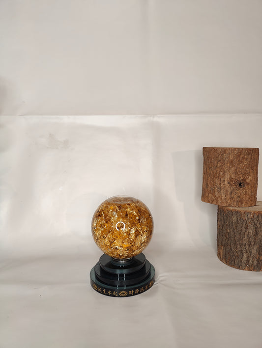 BOLA DE CRISTAL CON ORO LAMINADO