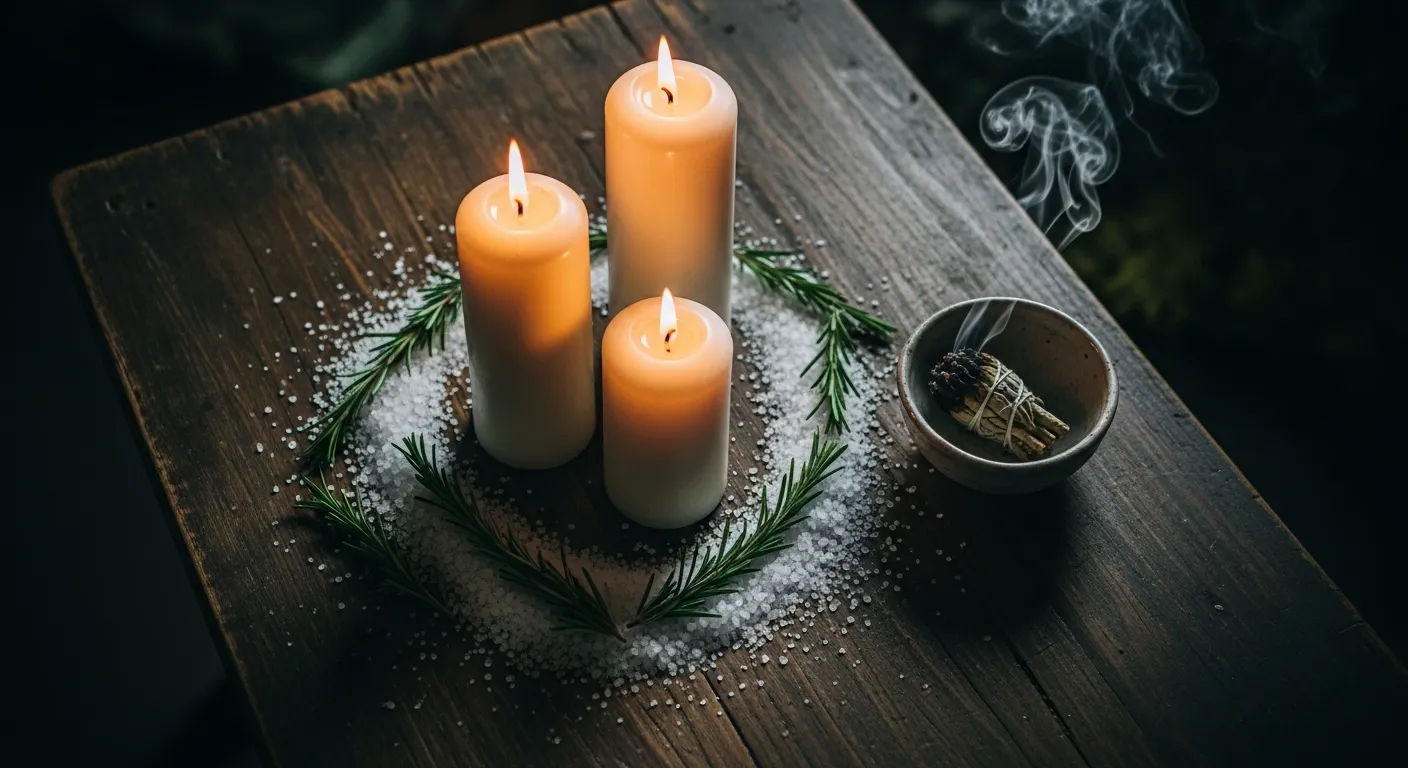 Ritual de Limpieza Energética con Velas y Sal Marina